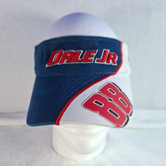 Nascar Hat Cap Strap Back Blue Red Dale Earnhardt Jr Racing Team Visor 88 - Picture 1 of 7